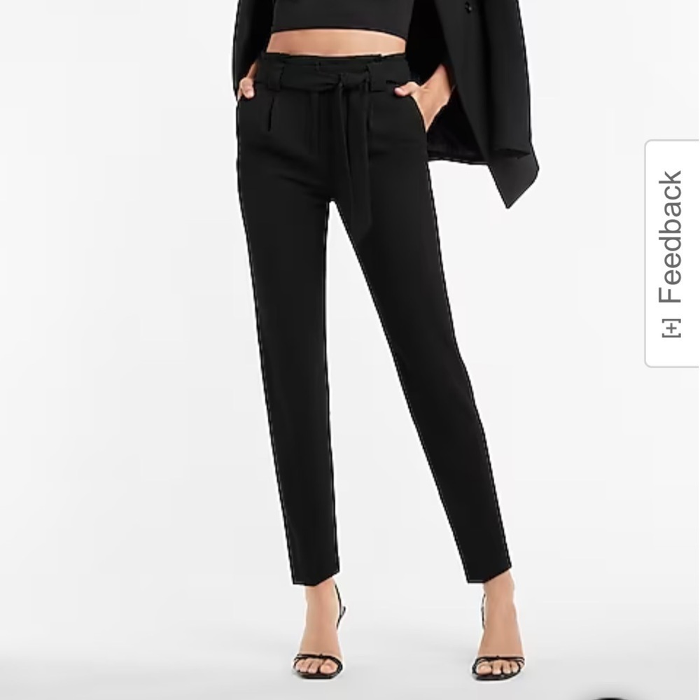 High Waisted Paperbag Ankle Pant